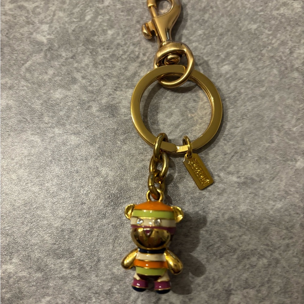 Coach Gold and Multiple colors Bear Keychain